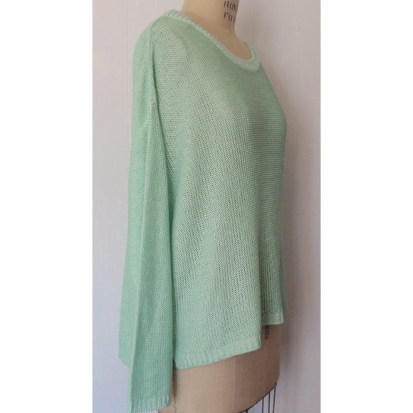 H&M MINT COATED SHAKER CREWNECK LONG SLEEVE SWEATER L NWT - Picture 2 of 6
